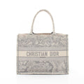 Dior Tote Book Toile de Jouy Gray White Canvas