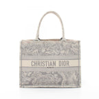 Dior Tote Book Toile de Jouy Gray White Canvas