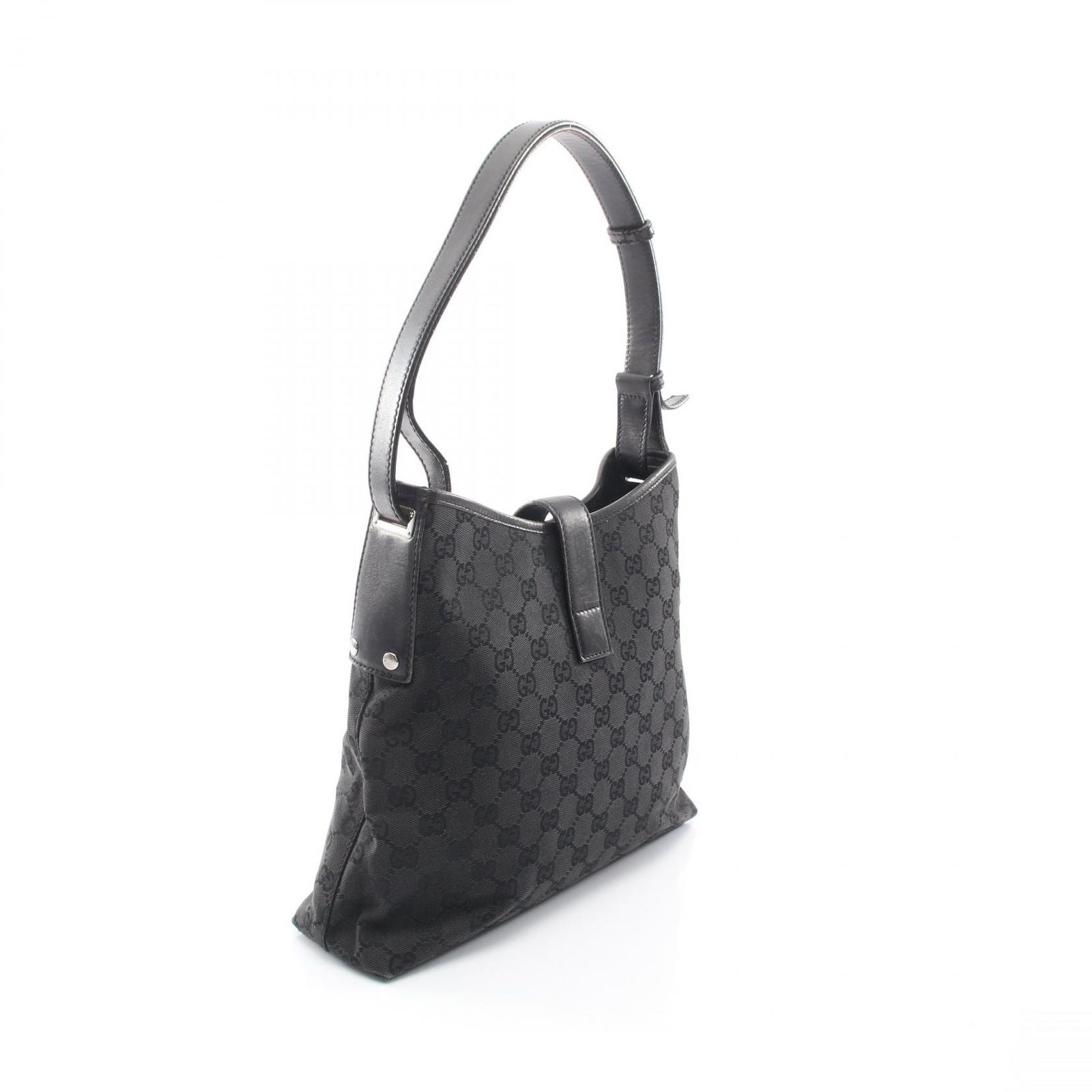 Gucci Shoulder Bag Jackie GG Canvas Black New — view 2