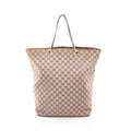 Gucci Tote GG Pattern 002 Dark Brown Beige Canvas Leather