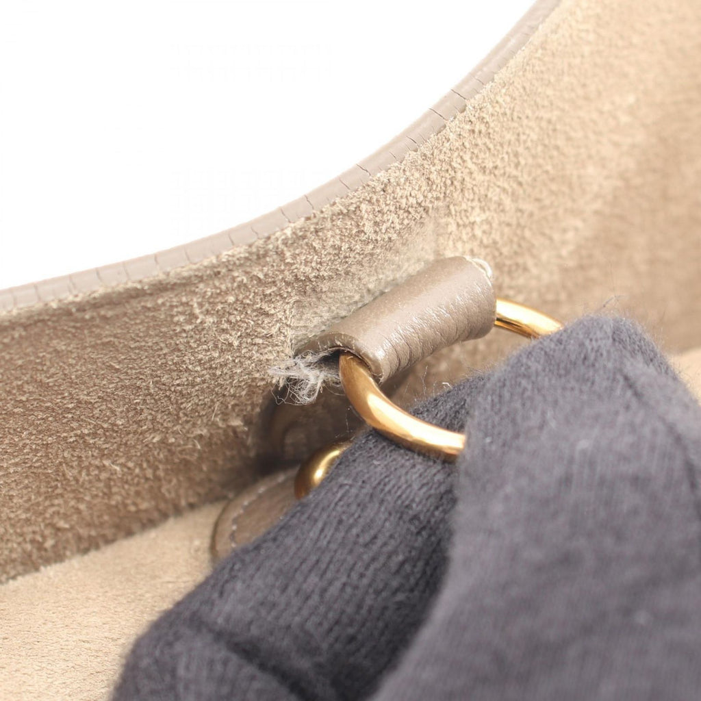 Celine Shoulder Bag Sangle Bucket Small Gray Leather — view 8