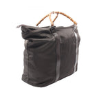 Gucci Tote Bamboo 002 Dark Brown Nylon Leather — view 2
