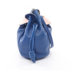 Loewe Shoulder Bag Ramenco Micro Petal Blue Leather Flamenco