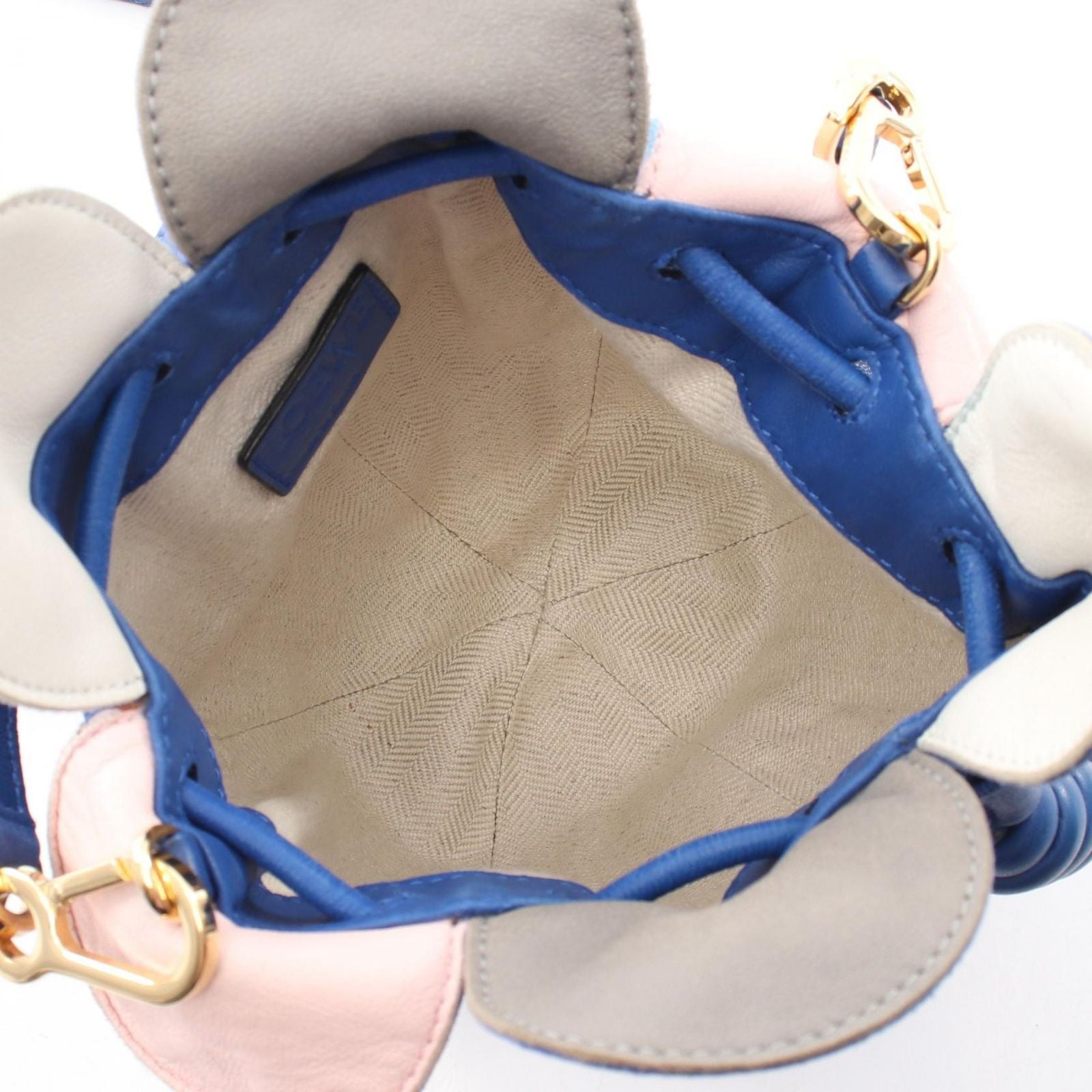 Loewe Shoulder Bag Ramenco Micro Petal Blue Leather Flamenco — view 3