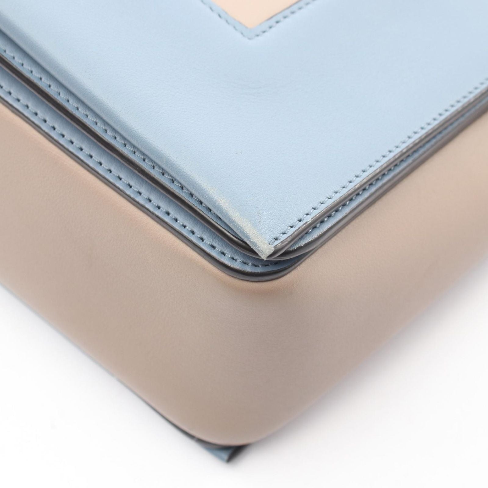 Celine Shoulder Bag Frame Gray Light Blue Leather — view 5