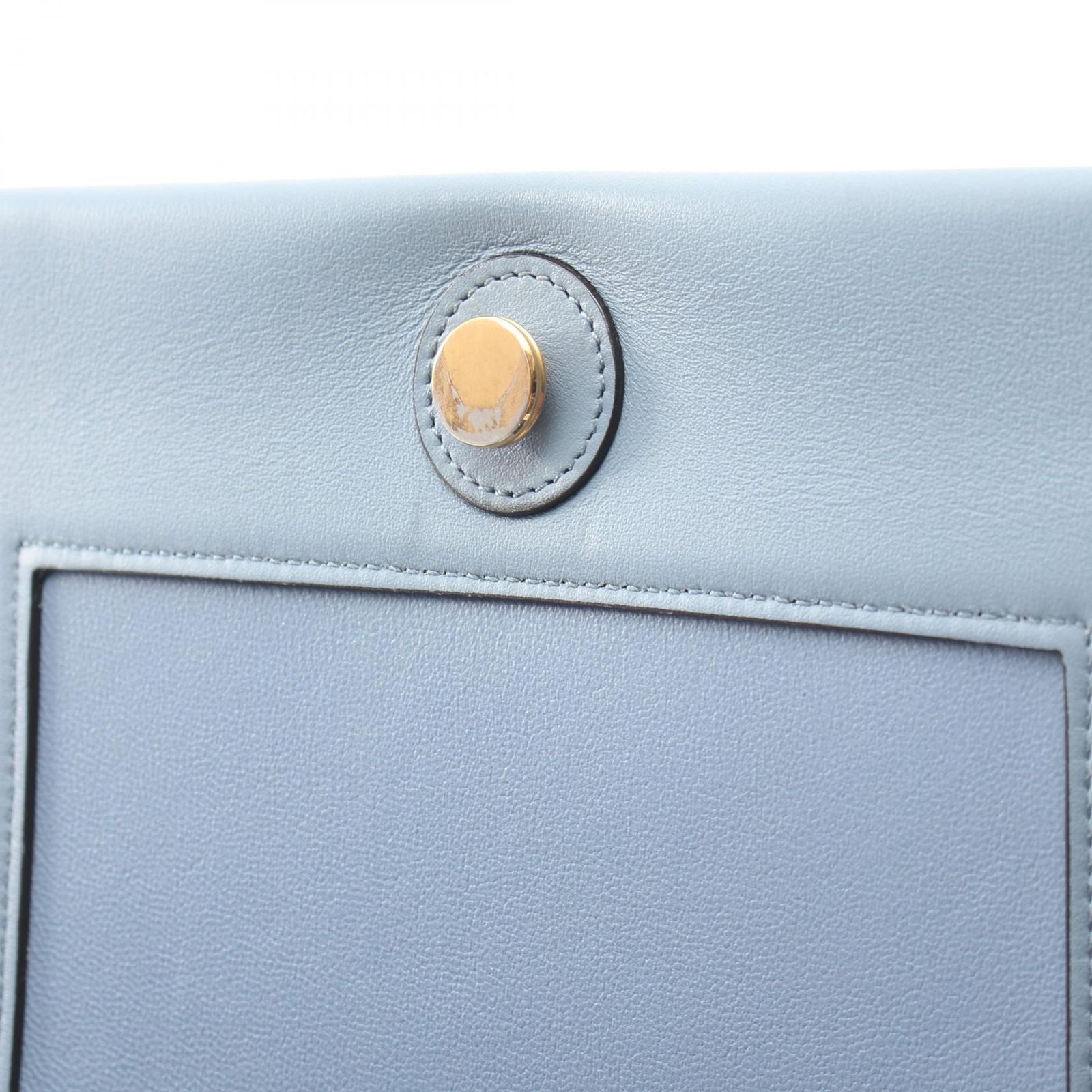 Celine Shoulder Bag Frame Gray Light Blue Leather — view 9