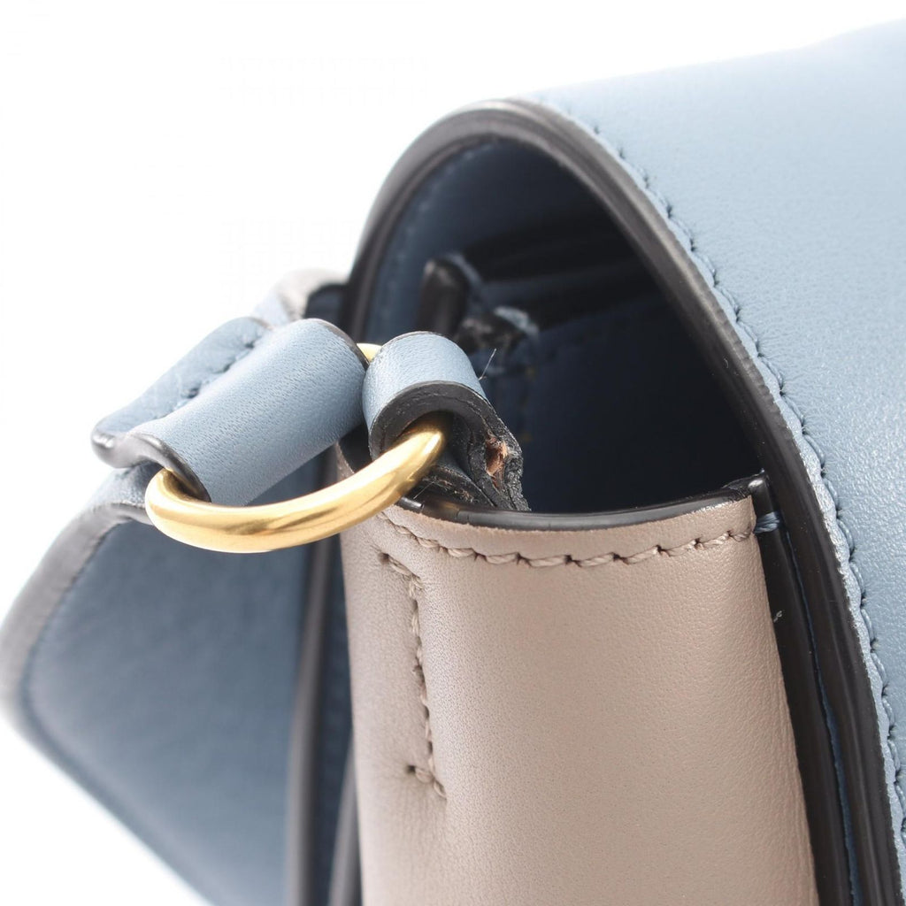 Celine Shoulder Bag Frame Gray Light Blue Leather — view 6