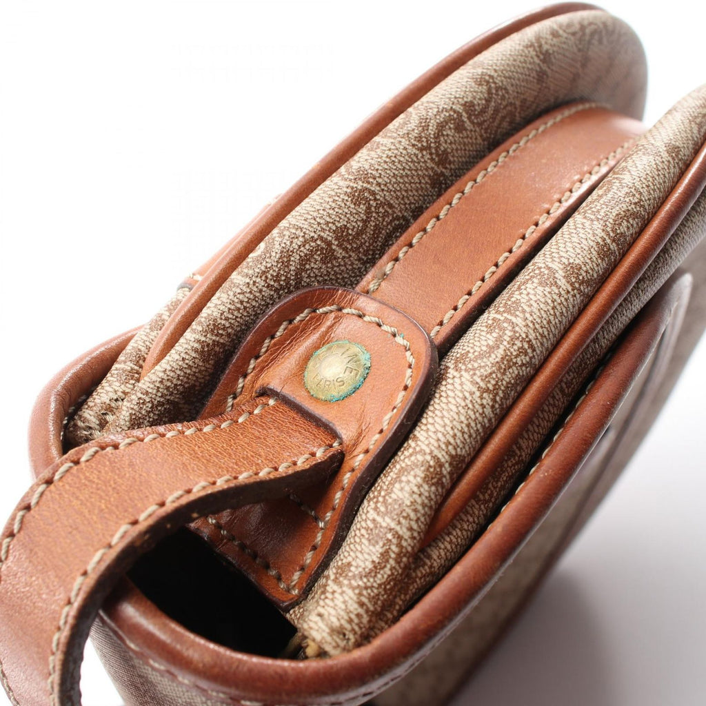 Celine Shoulder Bag Triomphe Beige Brown Canvas Leather Madakam — view 7