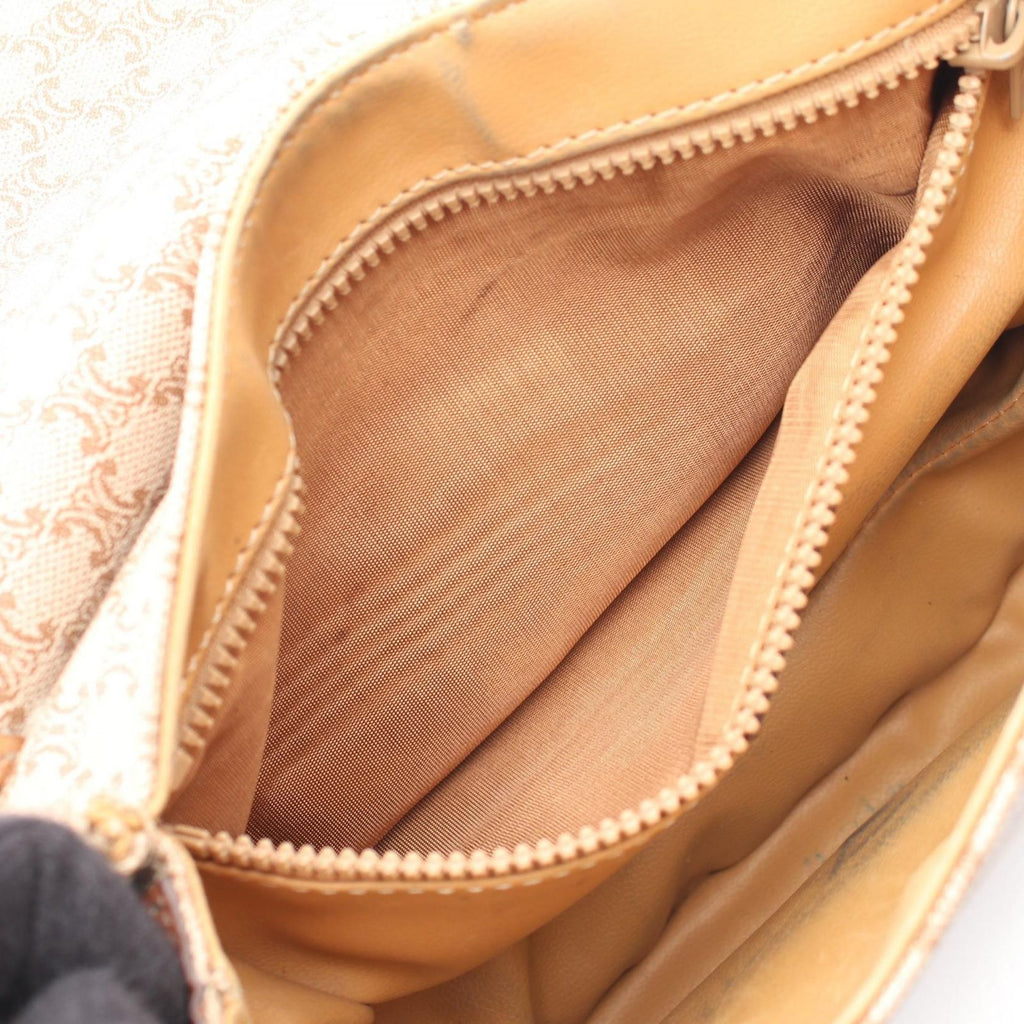 Celine Shoulder Bag Triomphe Beige Brown Canvas Leather Madakam — view 9