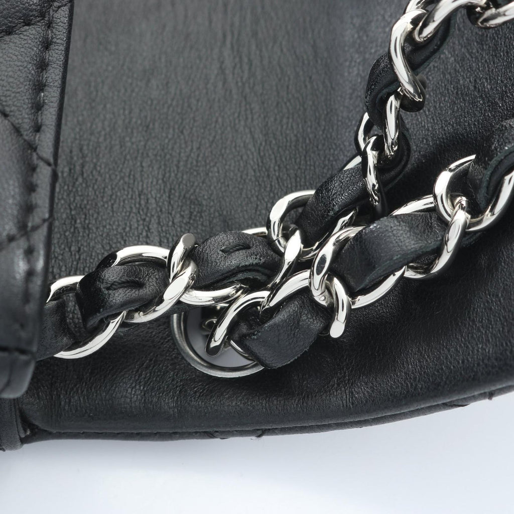 Chanel Shoulder Bag Mini Quilted Black Lambskin Chain — view 6
