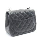 Chanel Shoulder Bag Mini Quilted Black Lambskin Chain — view 2