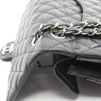 Chanel Shoulder Bag Quilted Double Flap Black Lambskin Chain — view 9