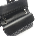 Chanel Shoulder Bag Quilted Double Flap Black Lambskin Chain — view 6