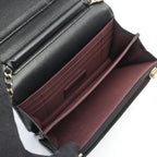 Chanel Shoulder Bag Quilted Mini Black Caviar Leather Chain Wallet — view 3