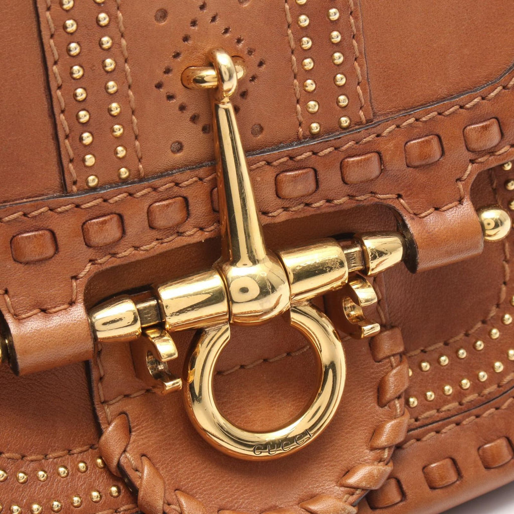 Gucci Shoulder Bag Bamboo Snuffle Bit Tassel Brown Leather — view 9