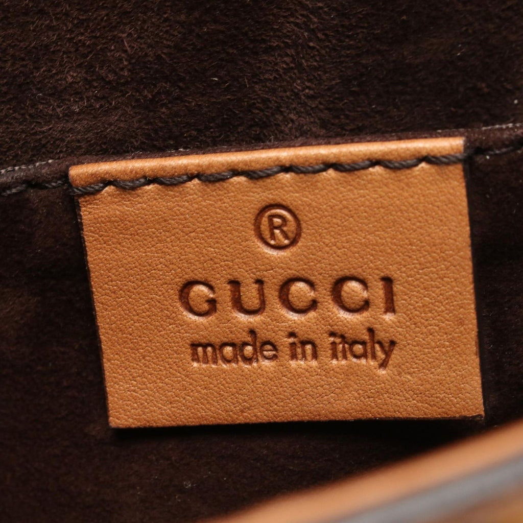 Gucci Shoulder Bag Bamboo Snuffle Bit Tassel Brown Leather — view 4
