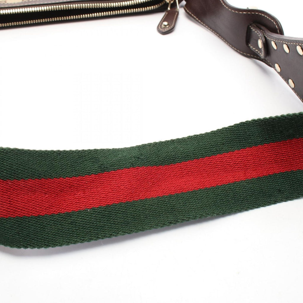Gucci Shoulder Bag GG Canvas Sherry Line Studs Beige Brown — view 9