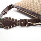 Gucci Shoulder Bag GG Canvas Sherry Line Studs Beige Brown — view 5
