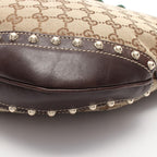 Gucci Shoulder Bag GG Canvas Sherry Line Studs Beige Brown — view 6
