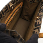 Fendi Handbag Zucca Brown Yellow Canvas Leather — view 3