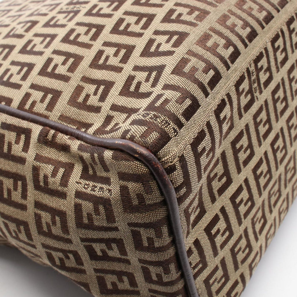 Fendi Tote Zucchino Beige Canvas Leather — view 6