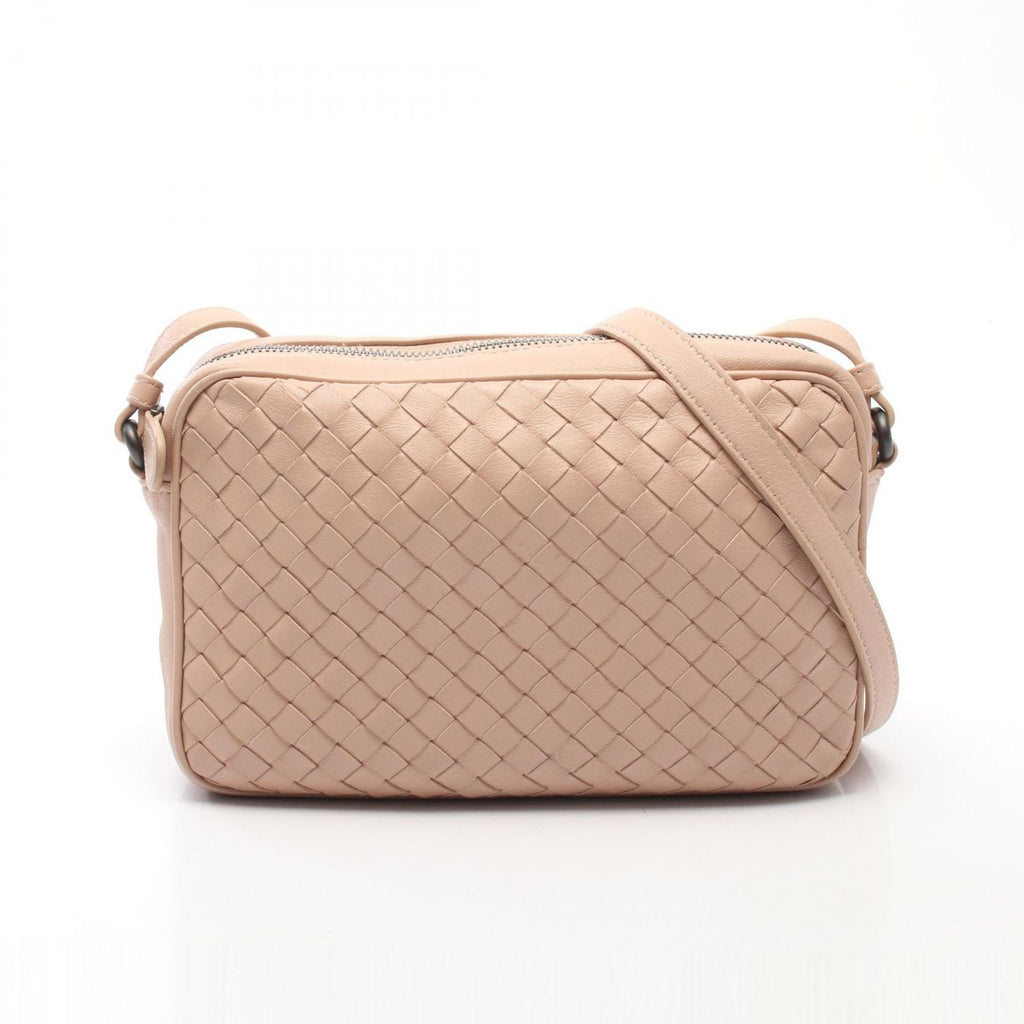 Bottega Veneta Shoulder Bag Intrecciato Pink Beige Leather