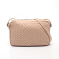 Bottega Veneta Shoulder Bag Intrecciato Pink Beige Leather