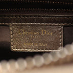Dior Shoulder Bag Cannage Dark Brown Gold Canvas Leather — view 4