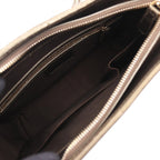 Dior Shoulder Bag Cannage Dark Brown Gold Canvas Leather — view 3