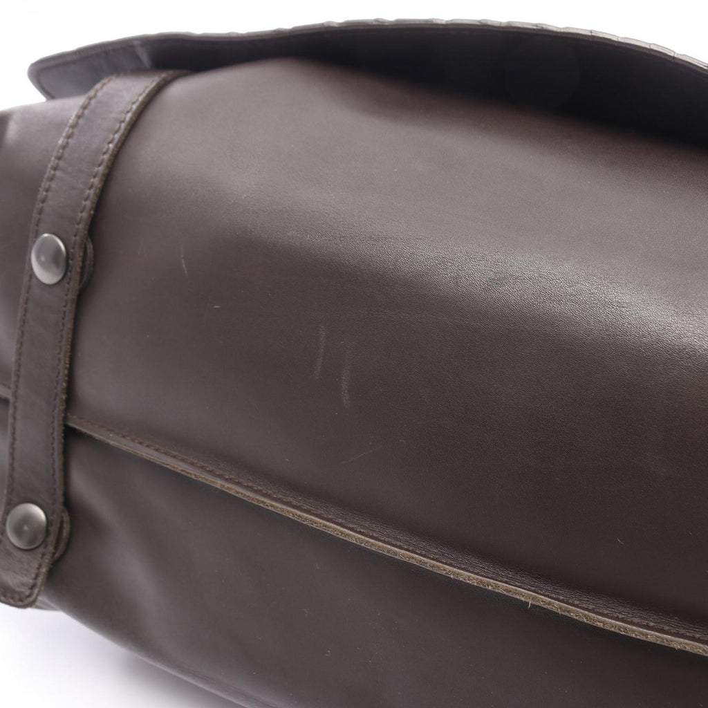 Bottega Veneta Shoulder Bag Intrecciato Dark Brown Leather — view 6