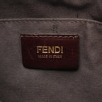 Fendi Shoulder Bag Zucchino Beige Brown Canvas Leather — view 4
