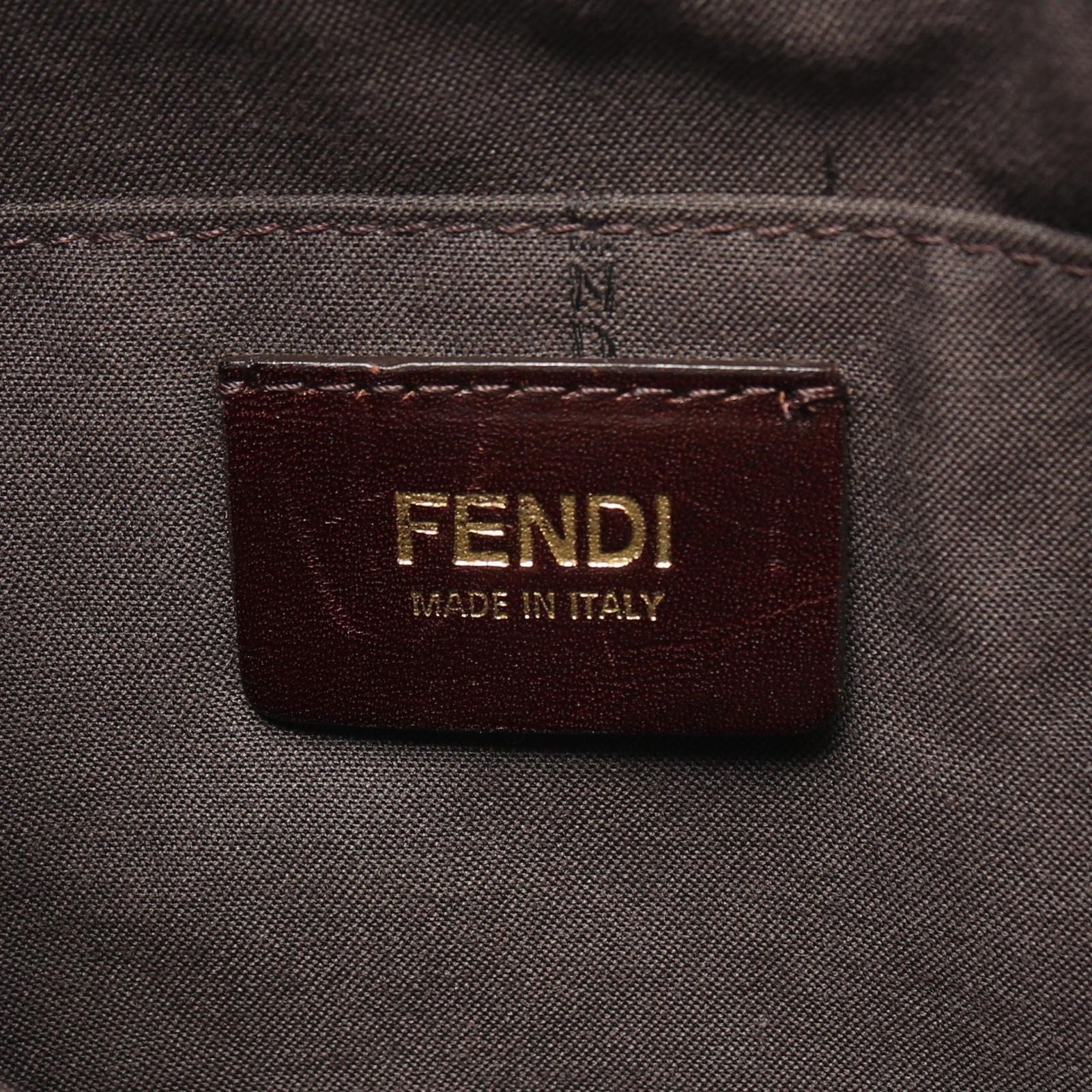 Fendi Shoulder Bag Zucchino Beige Brown Canvas Leather — view 4