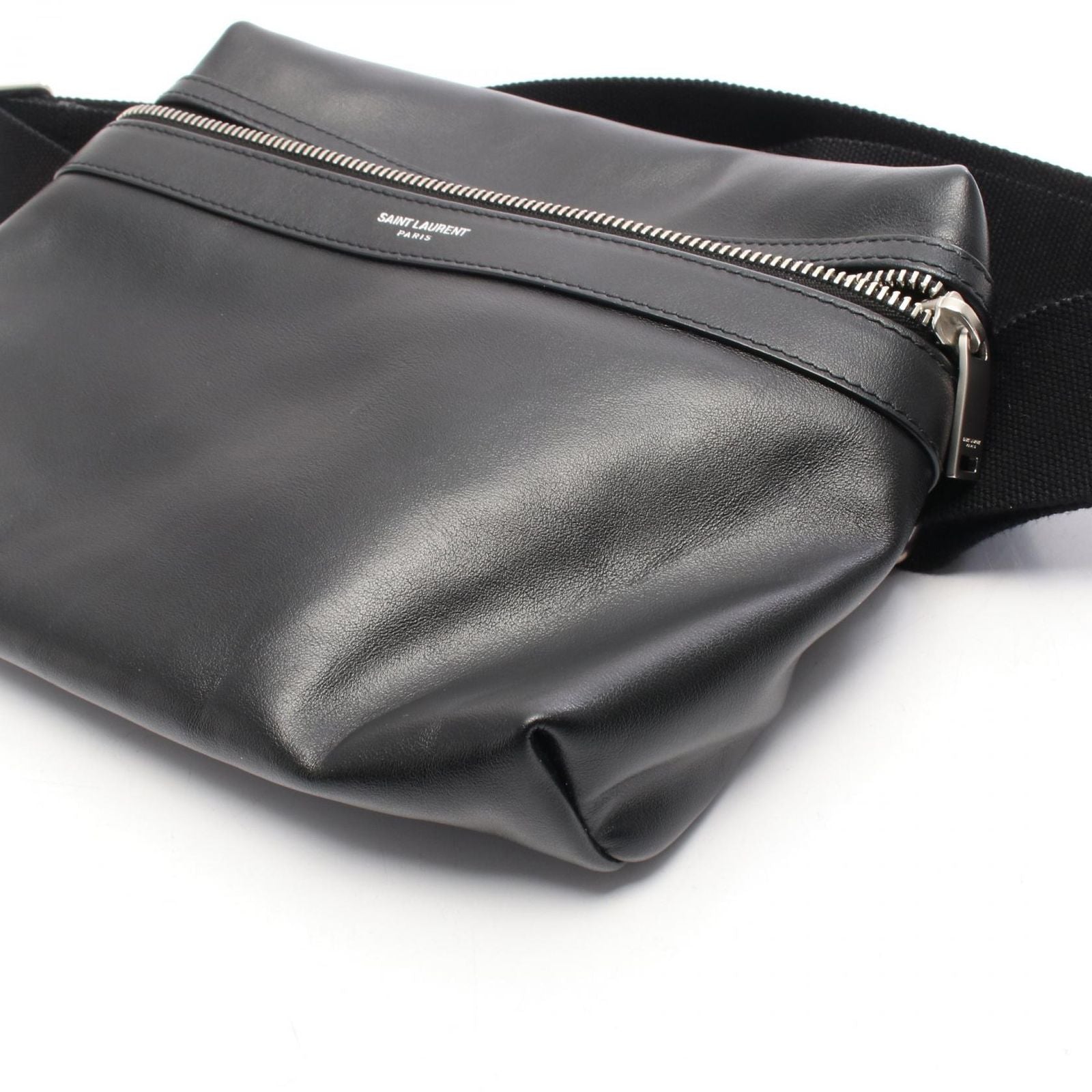Saint Laurent Paris Waist Bag Sac City Black Leather — view 8