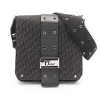 Dior Shoulder Bag Street Chic Trotter Black Canvas Leather