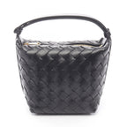 Bottega Veneta Handbag Candy Wallace Intrecciato Black Leather