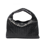 Bottega Veneta Handbag Hop Intrecciato Black Leather Small