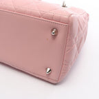 Dior Handbag Lady Dior 2-Way Pink Leather Cannage Tote — view 6