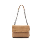 Bottega Veneta Shoulder Bag Olympia Intrecciato Brown Leather Chain