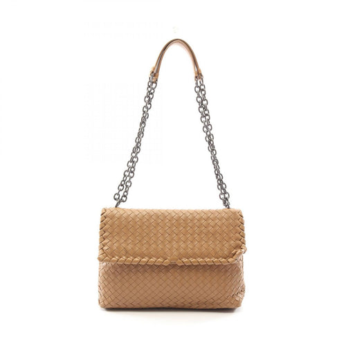 Bottega Veneta Shoulder Bag Olympia Intrecciato Brown Leather Chain