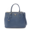 Prada Handbag Saffiano Lux Galleria 2-Way Blue Leather Tote
