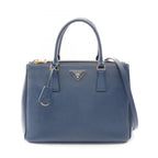 Prada Handbag Saffiano Lux Galleria 2-Way Blue Leather Tote