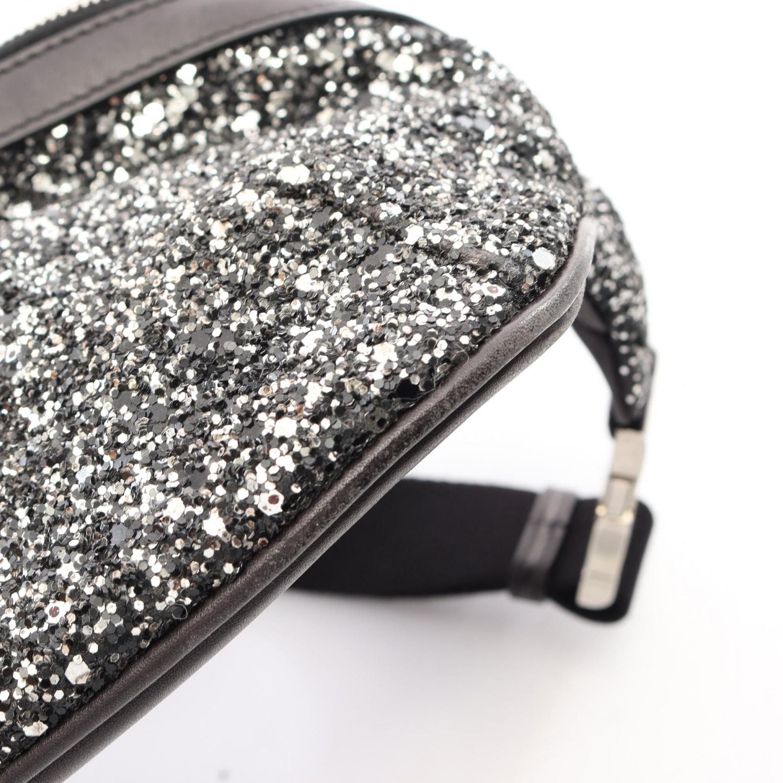 Saint Laurent Paris Waist Bag Classic Black Leather Sequin — view 9