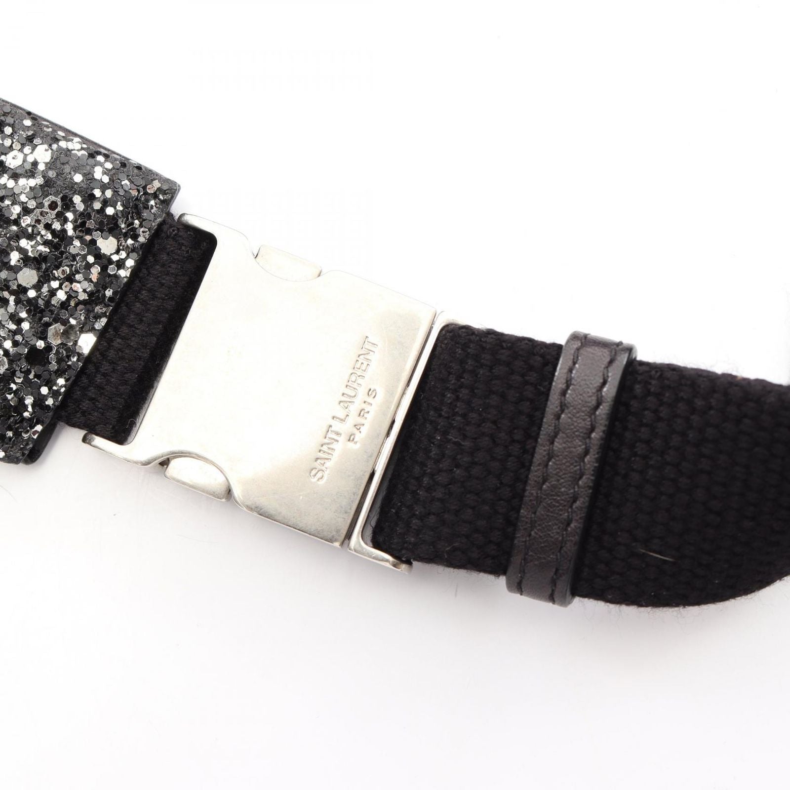 Saint Laurent Paris Waist Bag Classic Black Leather Sequin — view 7