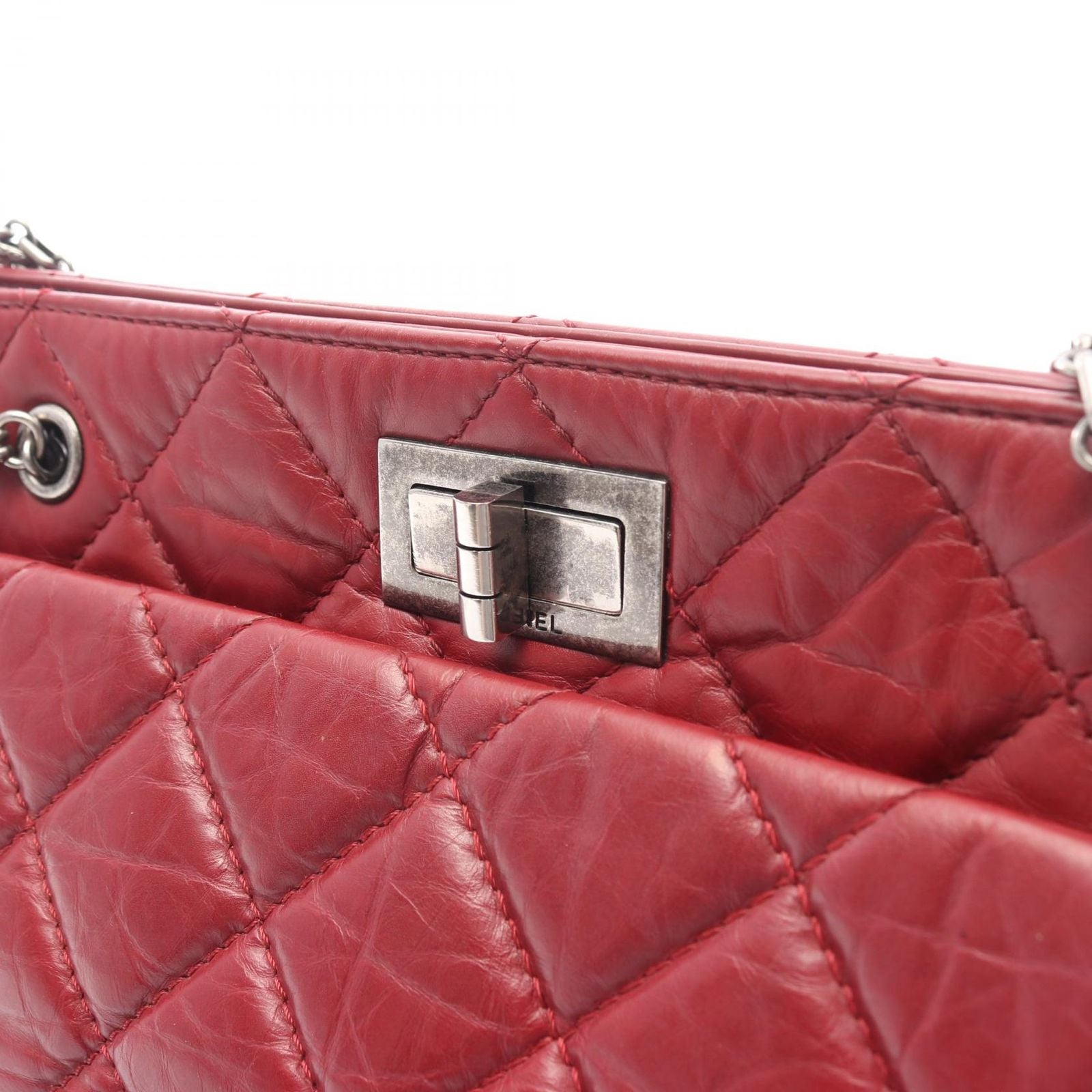 Chanel Shoulder Bag 2.55 Quilted Mademoiselle Chain Red Calf — view 8