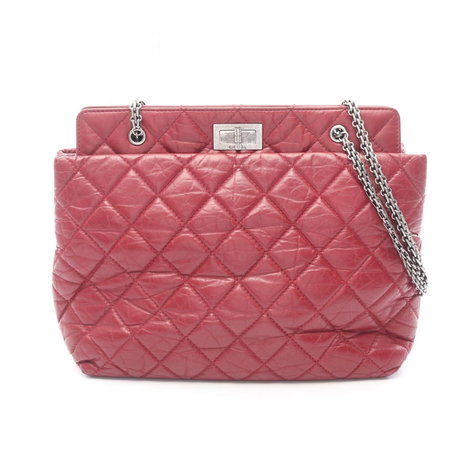 Chanel Shoulder Bag 2.55 Quilted Mademoiselle Chain Red Calf
