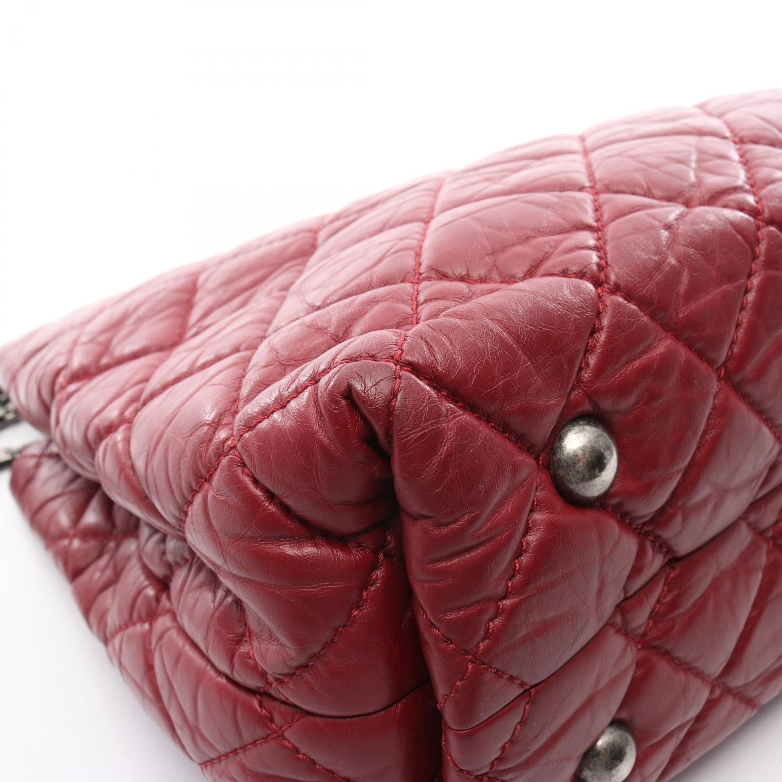 Chanel Shoulder Bag 2.55 Quilted Mademoiselle Chain Red Calf — view 6