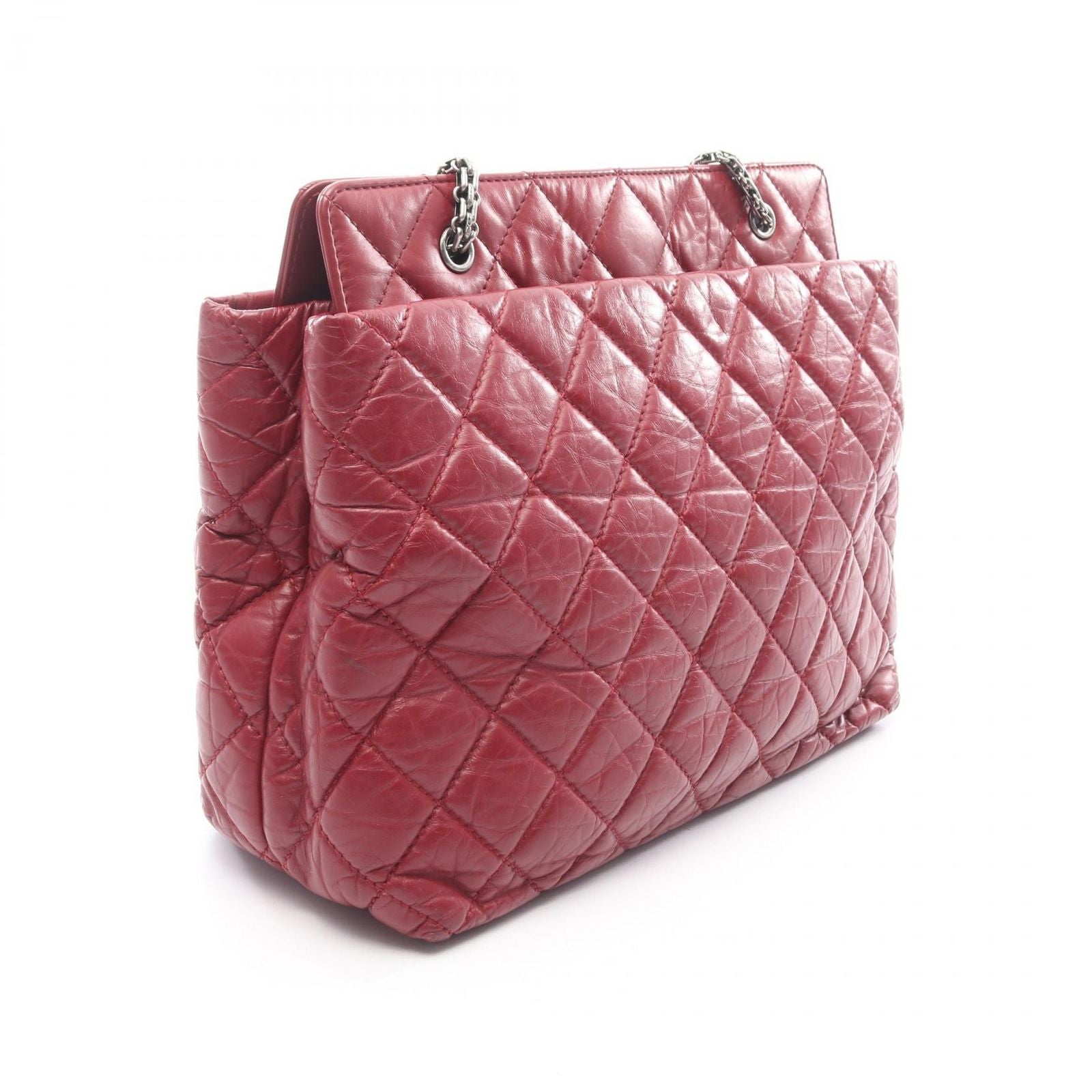 Chanel Shoulder Bag 2.55 Quilted Mademoiselle Chain Red Calf — view 2