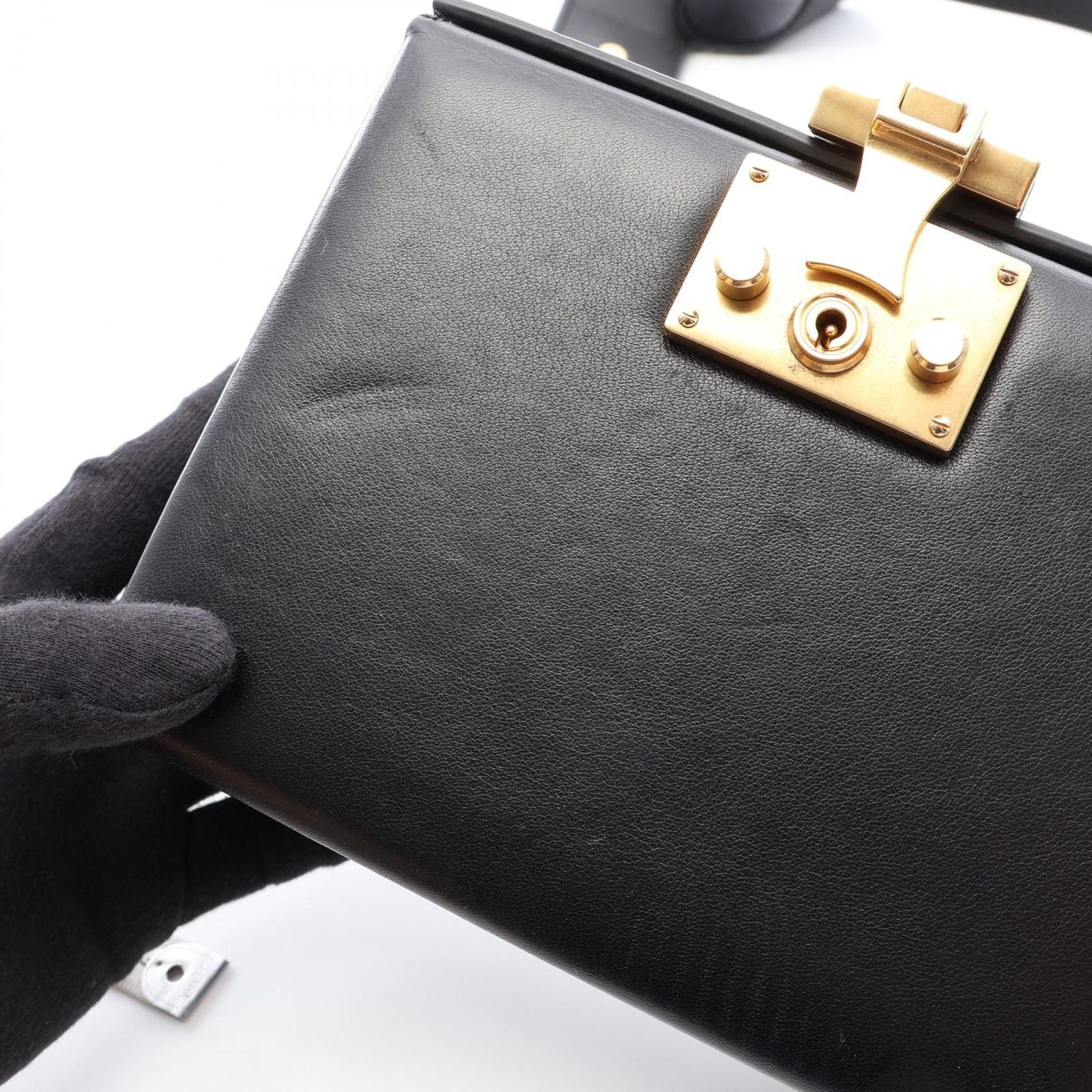 Dior Shoulder Bag Addict Small Box Black Leather — view 6
