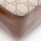 Gucci Shoulder Bag Jumbo GG Beige Brown Canvas Leather Interlocking — view 5