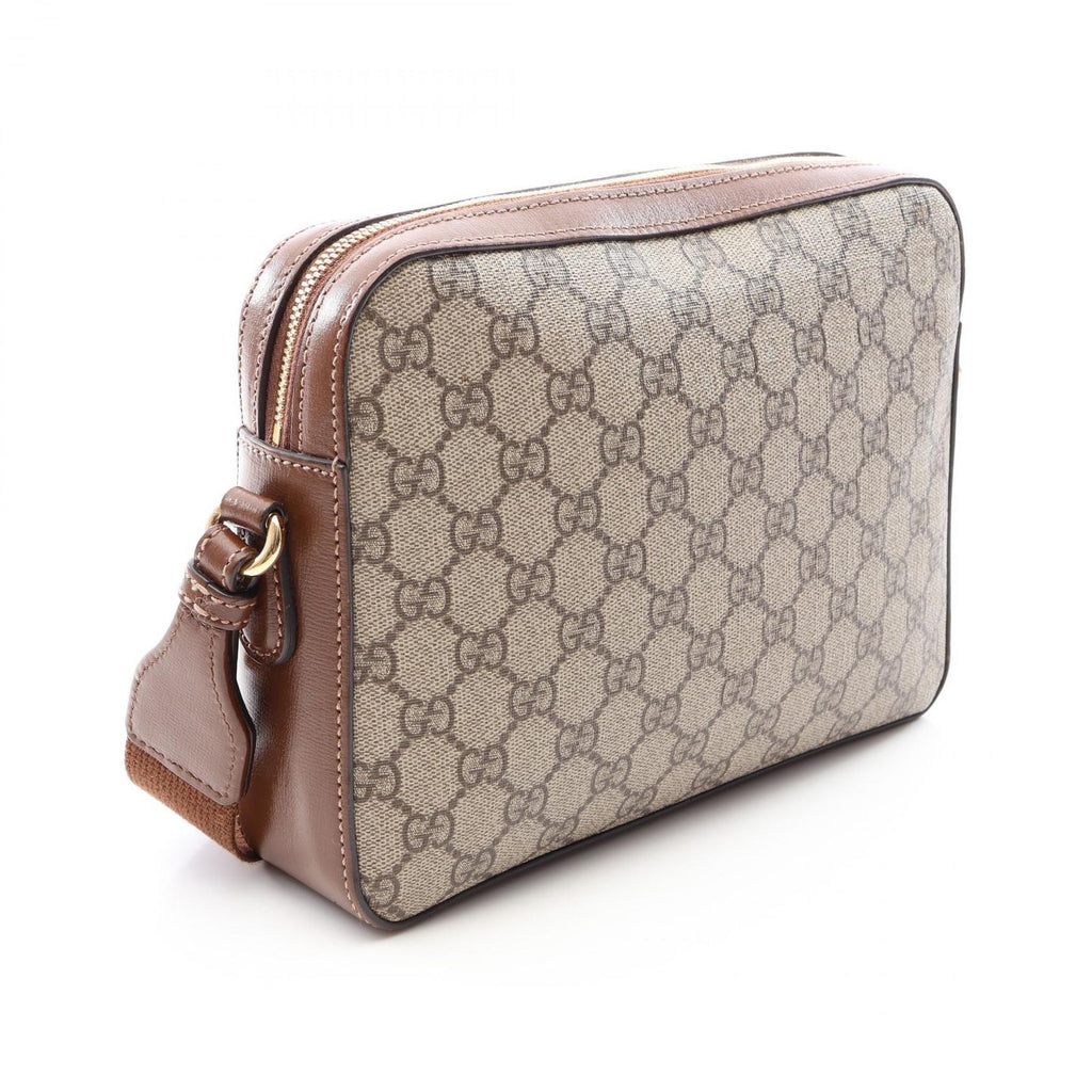 Gucci Shoulder Bag Jumbo GG Beige Brown Canvas Leather Interlocking — view 2